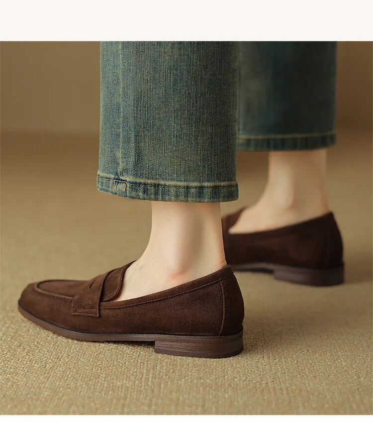 Shoes for Women 2024 Summer Brown Casual Flats Ladies Shoe Fashion Suede Loafers Soft Sole Non-Slip Feminino Zapatos Mujer NovaCart