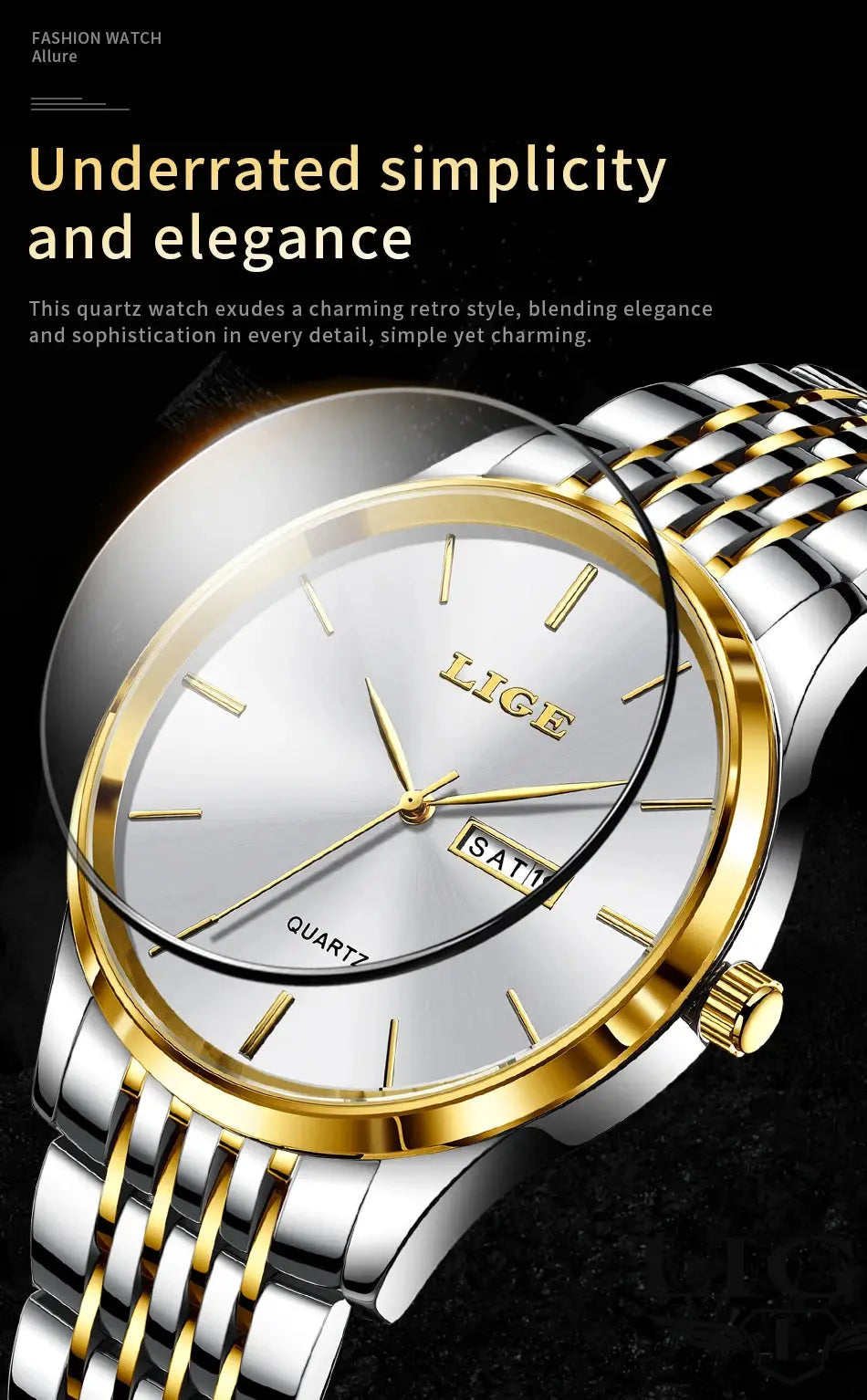 2025 LIGE Men Business Watches Top Brand Luxury Man Wristwatch Waterproof Luminous Date Week Quartz Men's Watch High Quality+Box NovaCart