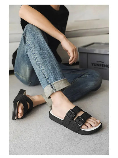 Summer beach slippers men's fashion comfortable breathable sandals ultra-light indoor and outdoor men's slippers plus size 46 47 NovaCart
