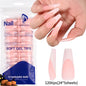 120Pcs Medium Long Square Acrylic French Fake Nails Full Cover Wearable French Press on Nails for Women Mixed Size False Nails NovaCart