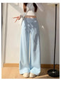 Gray High-Waist Loose Wide-Leg Straight Pants Women FitiqueFit