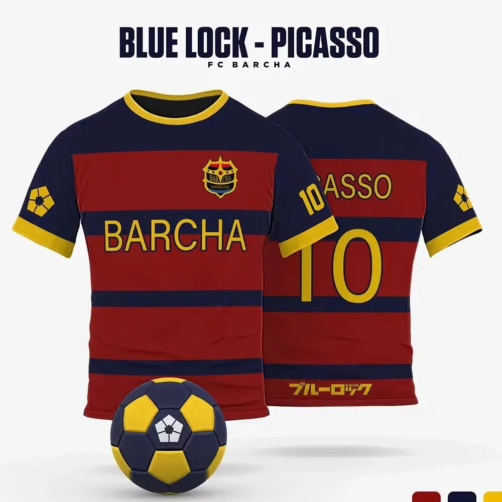 Anime Japanese Blue Lock Isagi Yoichi Football Jersey T-shirt Cosplay Hyoma Chigiri Meguru Bachira Tee Original Children Clothes NovaCart