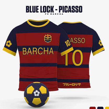 Anime Japanese Blue Lock Isagi Yoichi Football Jersey T-shirt Cosplay Hyoma Chigiri Meguru Bachira Tee Original Children Clothes NovaCart