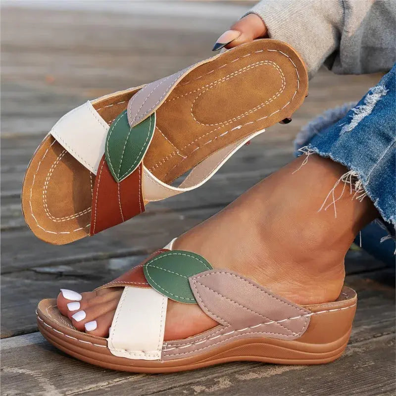 Fashion Summer Woman Sandals Shoes Wedge Shoes Woman Retro Slip On Women's Sandals Elegant Footwear Sandalias Mujer Female NovaCart