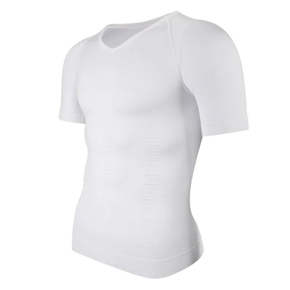 Men's Body Shaper Slimming Shirt Tummy Control Vest Compression Base Layer Slim Muscle Short Sleeve Shapewear NovaCart