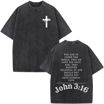 Christian Jesus Faith Over Fear Bible Verse Washed T-shirts Men Women Fashion Vintage Oversized T Shirts Harajuku Cotton T-shirt NovaCart