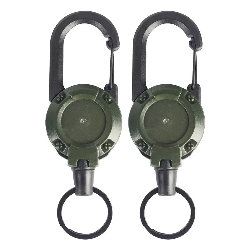 Outdoor Retractable Key Chain Mountaineering Buckle Key Chain Anti-loss Anti-theft High Rebound Easy To Pull Pi-Mart