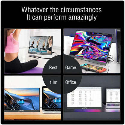 14 Inch Portable  Touch Monitor Non-touch optional 16:10 400cd/m2 Gaming Computer Expand Display For XBox PS4/5 Switch Loptop Pi-Mart