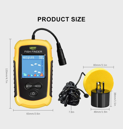 FFC1108-1 Alarm 100M Portable Sonar Fish Finders 45 degrees Sonar Coverage Echo Sounder Alarm Transducer Lake Sea Fishing NovaCart