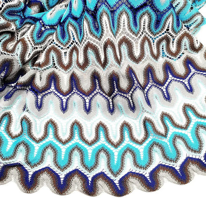 Knitting Lace Fabrics Zig Zag Wave Striped Lace Crochet Mesh Fabric Diy Fashion Cloth 155CM/1078 NovaCart