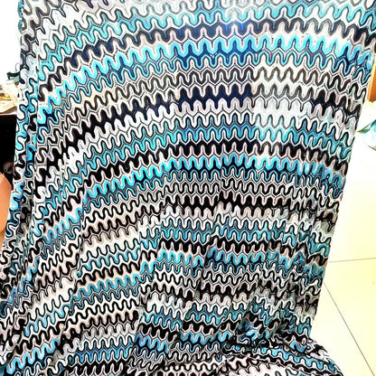 Knitting Lace Fabrics Zig Zag Wave Striped Lace Crochet Mesh Fabric Diy Fashion Cloth 155CM/1078 NovaCart