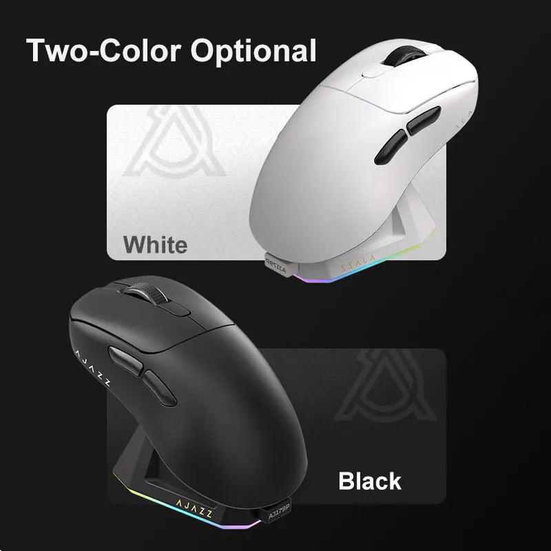 AJAZZ AJ179 PRO PAW3395 Lightweight Wired Wireless Mouse with Magnetic Charging Base Ergonomic Macro Gaming Mouse for PC Laptop Pi-Mart