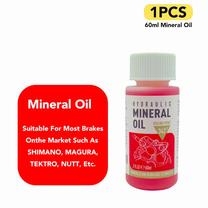 Bicycle Brake Mineral Oil 60ML Bike Hydraulic Disc Brake Oil Bleed Kit For SHIMANO TEKTRO SRAM NUTT Series Brake Repair Tools Pi-Mart