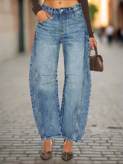 Women’s Elastic Waist High Waisted Jeans FitiqueFit
