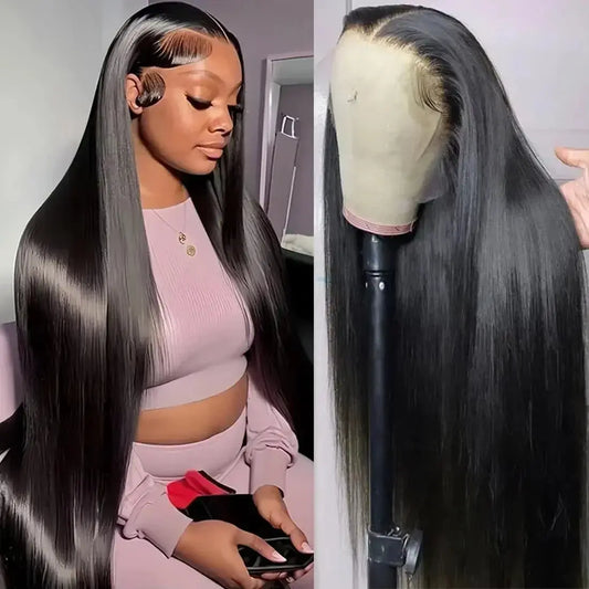 200 Density 13x4 13x6 Full Frontal 360 HD Transparent Lace 40 46 Inch Long Straight 5x5 Closure Human Hair Pre plucked Wigs NovaCart