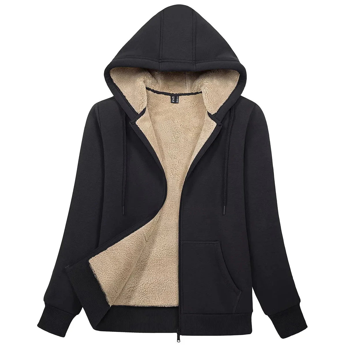 Sherpa-Lined Fleece Zip-Up Hoodie Jacket Women FitiqueFit