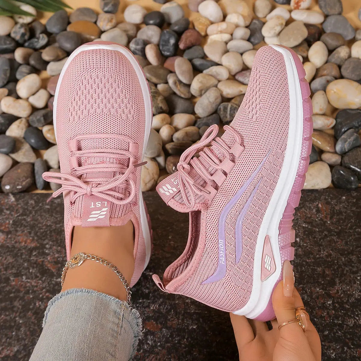 Women's shoes, soft soles, not tired feet,summer sneakers platform shoes, flying weaving, breathable women's sneakers shoes NovaCart