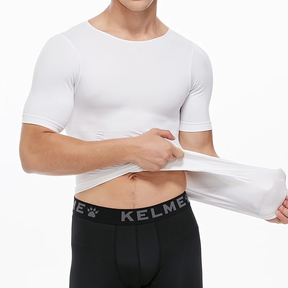 2PCS Men's Body Shaper Slimming Vest T-Shirt Elastic Slim Shapewear Compression Undershirts Tummy Control Waist Trainer Tank Top NovaCart