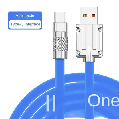 Liquid Silicone Cable Quick Charge 1M USB Cable USB C Charger Cable for Huawei Samsung Xiaomi 120W 6A Super Fast Charge Type C Pi-Mart