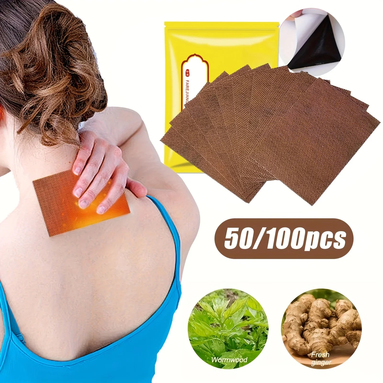 50/100pcs heating patch, suitable for neck, shoulders, back, knees, abdomen warm heating, portable Pi-Mart