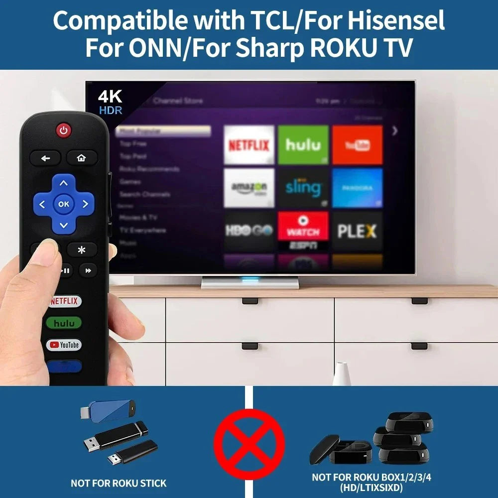 New Television Remote Control Replacement Remote Control For Roku TV 55UP120 32S4610R 50FS3750 32FS3700 32FS4610R 32S800 32S850 Pi-Mart