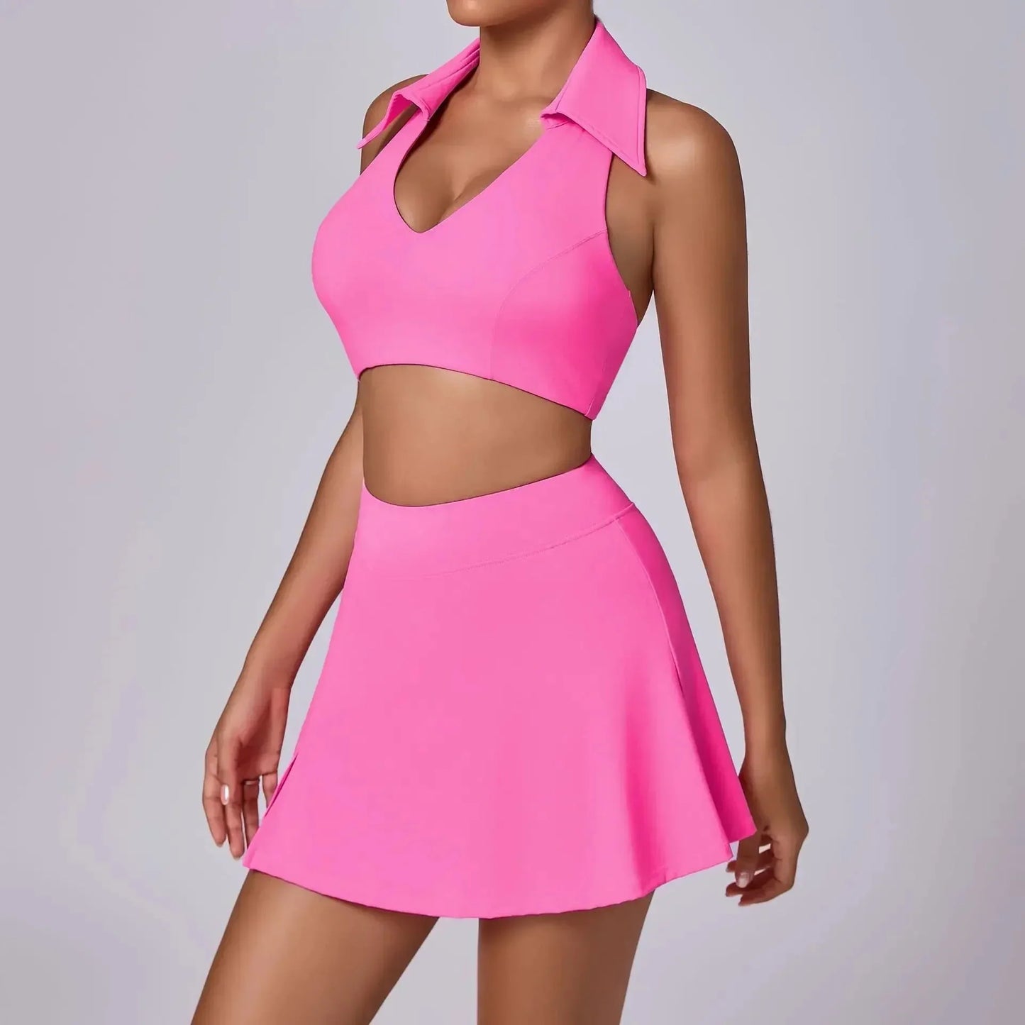 Seamless Tennis Skirt Set – Quick-Dry Workout Outfit FitiqueFit