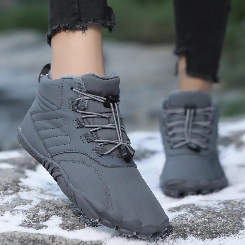Snow Boots Men Winter Shoes Barefoot Ankle Boots 36-46 Couple Snow Shoes Outdoor Hiking Shoes Fur Warm Plush Boots NovaCart