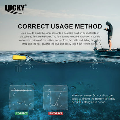 FFC1108-1 Alarm 100M Portable Sonar Fish Finders 45 degrees Sonar Coverage Echo Sounder Alarm Transducer Lake Sea Fishing NovaCart