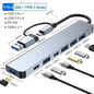USB C Hub 8In1 7in2 7in1 Type C 3.1 To 4K HDMI Adapter with RJ45 SD/TF Card Reader PD Fast Charge for MacBook Notebook Laptop Pi-Mart