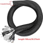 1M 3M 5M Braided Cable Sleeve PET Nylon Wrapping Cable Casing Cable Sleeves Wire for Desk PC TV Wire Protector Cable Wrap Cover Pi-Mart