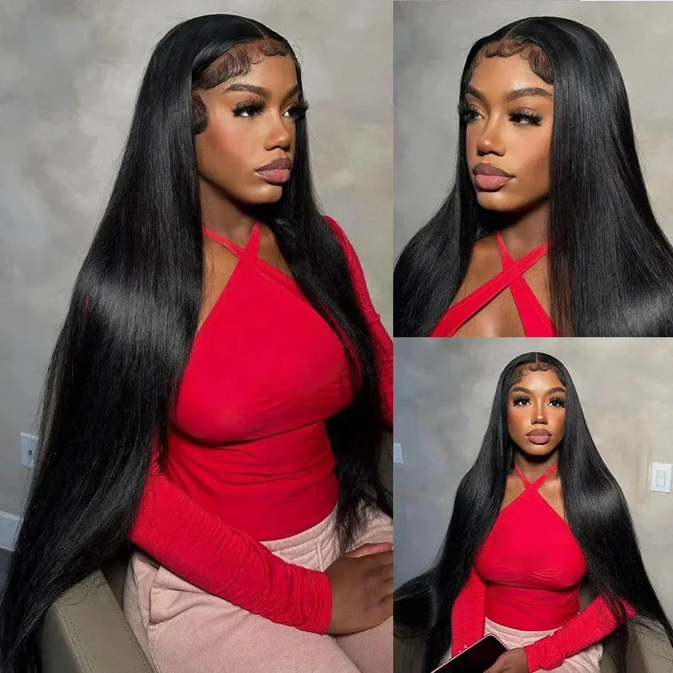 200 Density 13x4 13x6 Full Frontal 360 HD Transparent Lace 40 46 Inch Long Straight 5x5 Closure Human Hair Pre plucked Wigs NovaCart