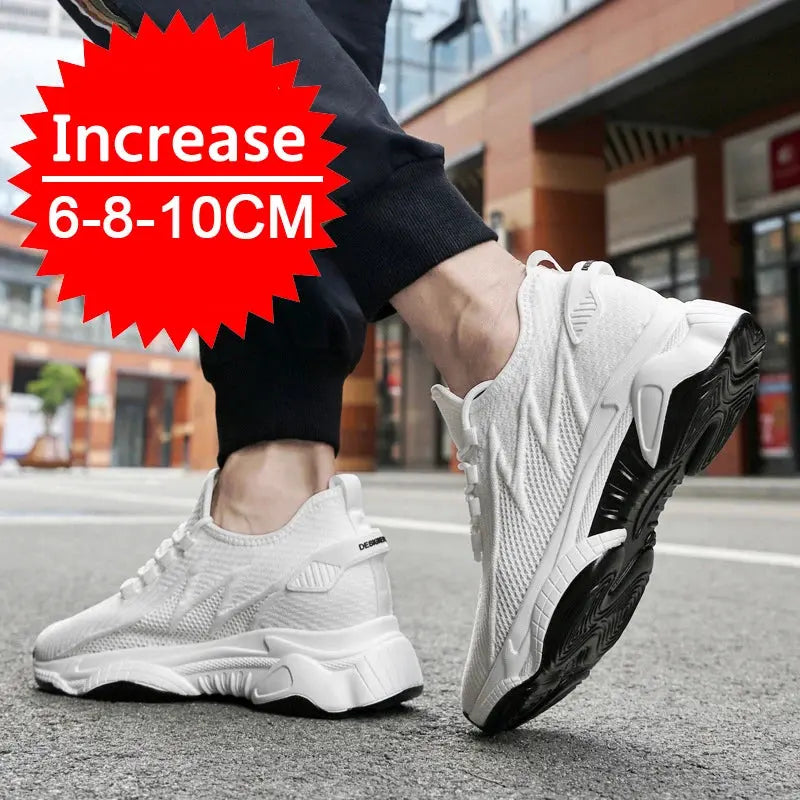 Men Sneakers Casual Heightening Shoes 8cm Height Increase Shoes For Men Summer Breathable 6cm Elevator Shoes 10cm Insole Taller NovaCart