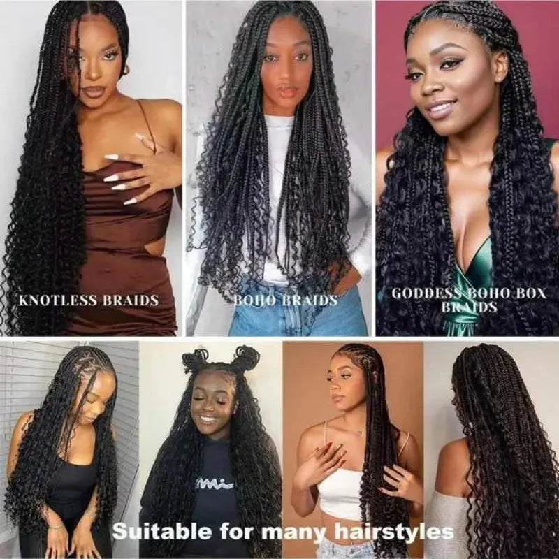 Human Hair Bulk For Braiding 2 Bundles Deep Wave Human Hair Extensions Human Braiding Hair For Boho Braids Water Wave Curly Hair NovaCart