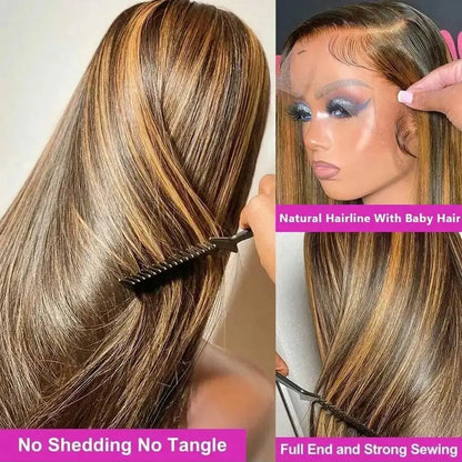 Highlight Wigs Colored Straight Lace Front Human Hair Wigs For Women Honey Blonde Straight 13x4 Hd Lace Frontal Wigs Human Hair NovaCart