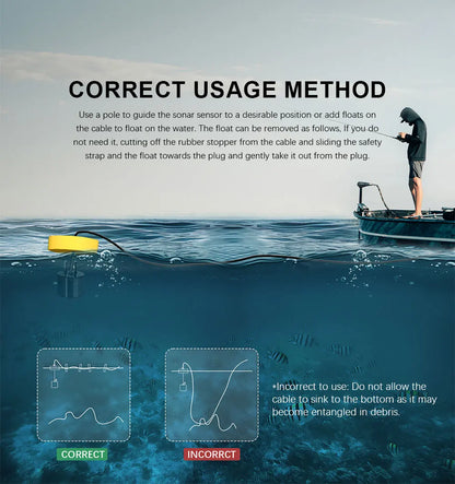 FFC1108-1 Alarm 100M Portable Sonar Fish Finders 45 degrees Sonar Coverage Echo Sounder Alarm Transducer Lake Sea Fishing NovaCart