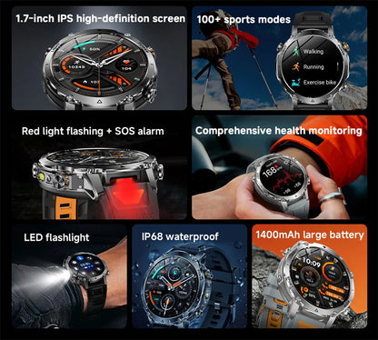 2026 New GPS Smart Watch For Men 1400mAh Battery Outdoor Sports Compass Watches Bluetooth Call IP68 Waterproof Smartwatch gift NovaCart