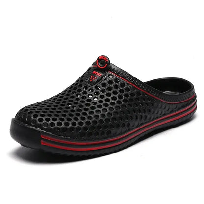 Summer Couple Breathable Half Slippers Men Outdoor Baotou Hole Sandals Beach Flip-flops Men's Casual Flip-flops Platform Sandals NovaCart
