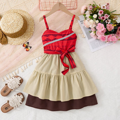 2025 Summer Children's Casual Skirt Princess Costume Moana Girls Dress Princess Cosplay Clothing Girls Carnival Costume Outdoor NovaCart