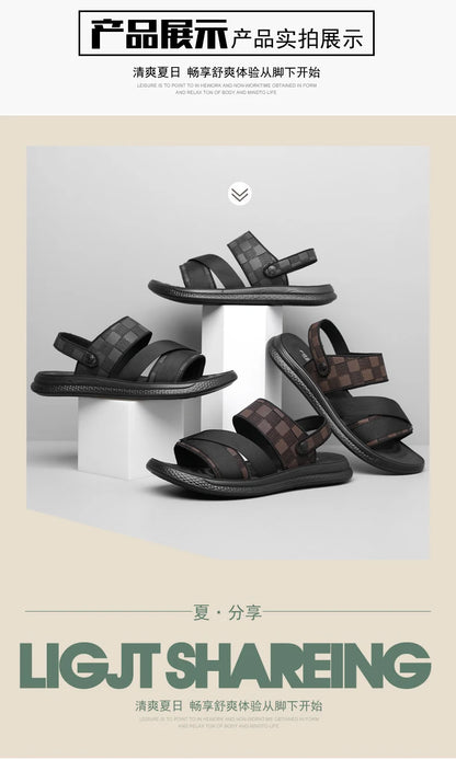 Men's high quality casual sandals summer outdoor waterproof anti slip soft sole comfort beach shoes fashion Lazy Driving slipper