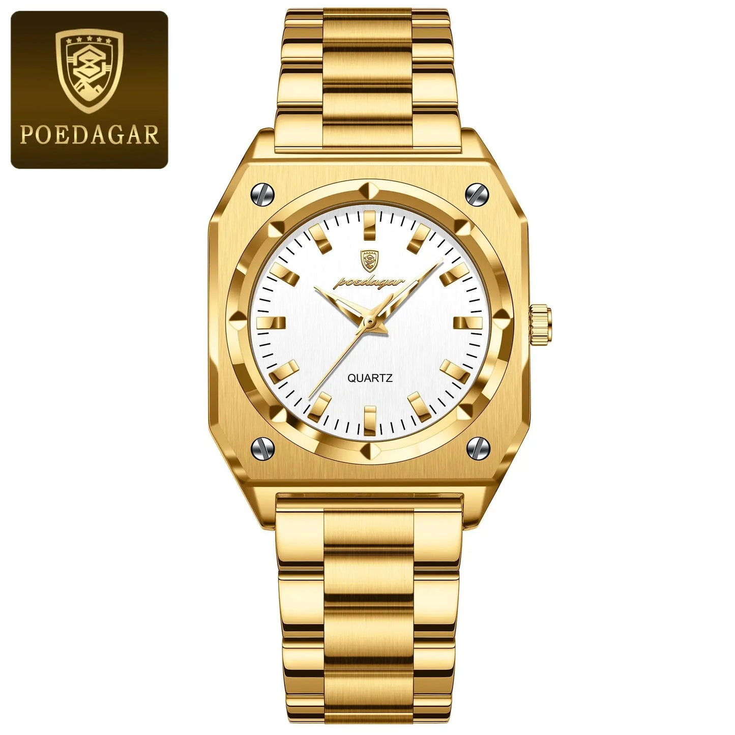 POEDAGAR Luxury Elegant Square Ladies Watch Waterproof Luminous Watch for Woman Stainless Steel Quartz Women's Watches Reloj+box NovaCart