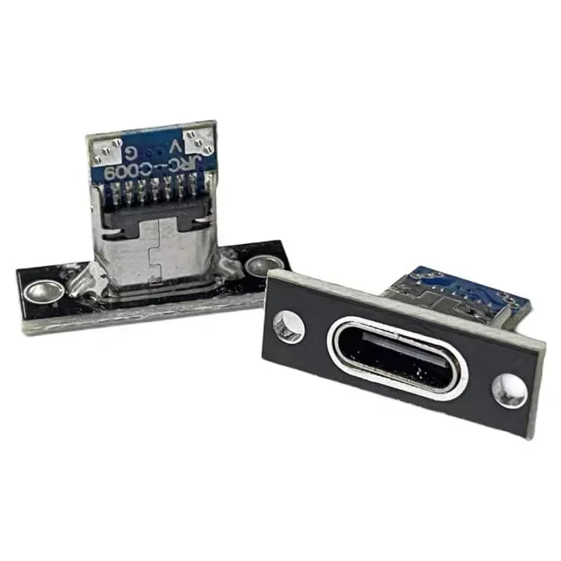 USB 3.1 Type C Socket with Screw Fixing Plate Type-C USB Jack 3.1 Type-C 4Pin 2Pin Female Connector Jack Charging Port Pi-Mart