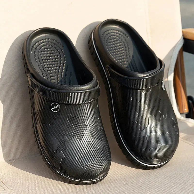 Lightweight Chef Shoes Closed Toe Rubber Sandals Men Clogs Garden Shoes Barefoot Zuecos Hombre Cholas Man Summer Beach Shoes NovaCart