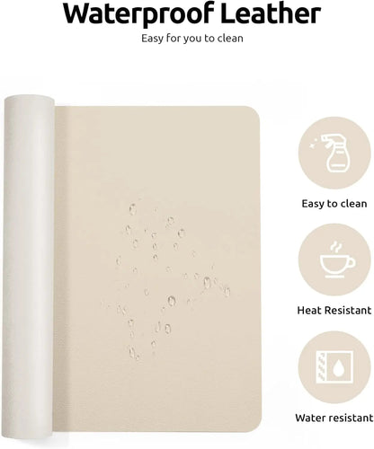 Large Mouse Pad,Office Desk Mat, Leather Desk Pad Protector, Non-Slip PU Leather Desk Blotter, Laptop Desk Pad Pi-Mart