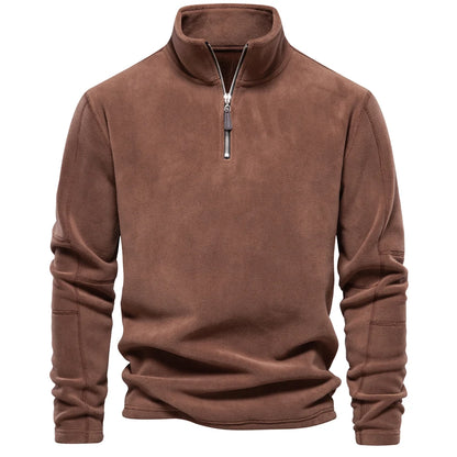 AIOPESON Brand Quality Thicken Warm Fleece Jacket for Men Zipper Neck Pullover Men's Sweatshirt Soft Shell Mens Jacket NovaCart