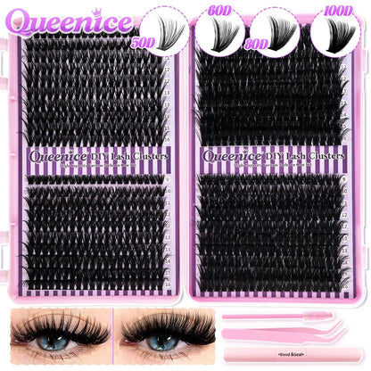 DIY Lash Extension Kit Clusters Individual Eyelashes Kit 9-16mm with Bond and Seal Wispy Natural Mange Lashes NovaCart