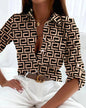Women’s Stripe Print Long-Sleeve Blouse FitiqueFit