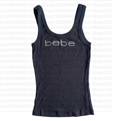 Vintage Sleeveless Tank Top Letters Summer Print Personality Crop top Sleeveless Slim Streetwear Punk Y2K Baby Tee Short Sleeve NovaCart