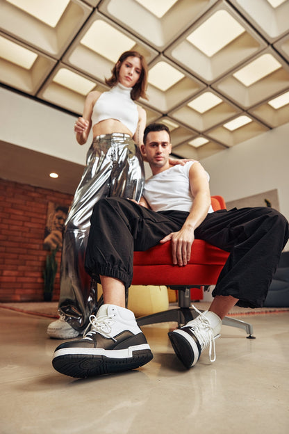 CALTO - S4752 - 3 Inches Taller (White/Black) - High Top Sneakers Tallmenshoes.com