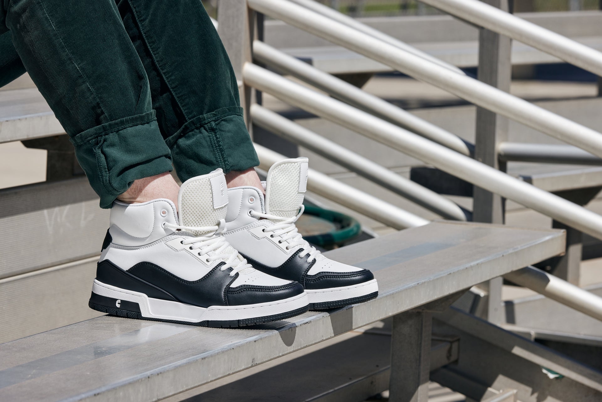 CALTO - S4752 - 3 Inches Taller (White/Black) - High Top Sneakers Tallmenshoes.com