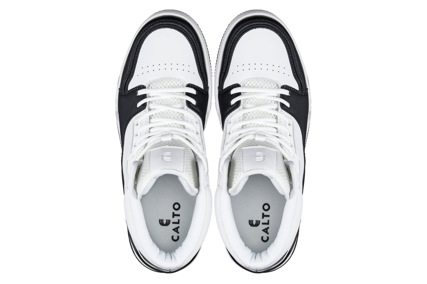 CALTO - S4752 - 3 Inches Taller (White/Black) - High Top Sneakers Tallmenshoes.com
